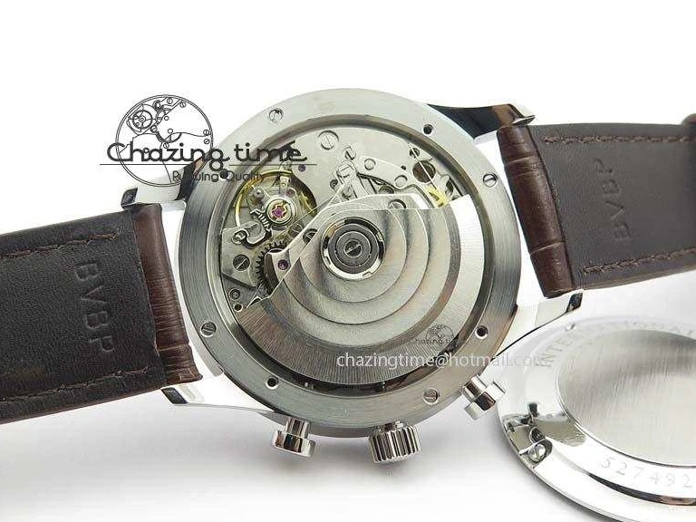 MIROTIME 0126 ModernLook Portuguese IW371445 ZF 1:1 Best Edition SS White Dial Gold Markers On Brown Leather Strap A79350 V 7269